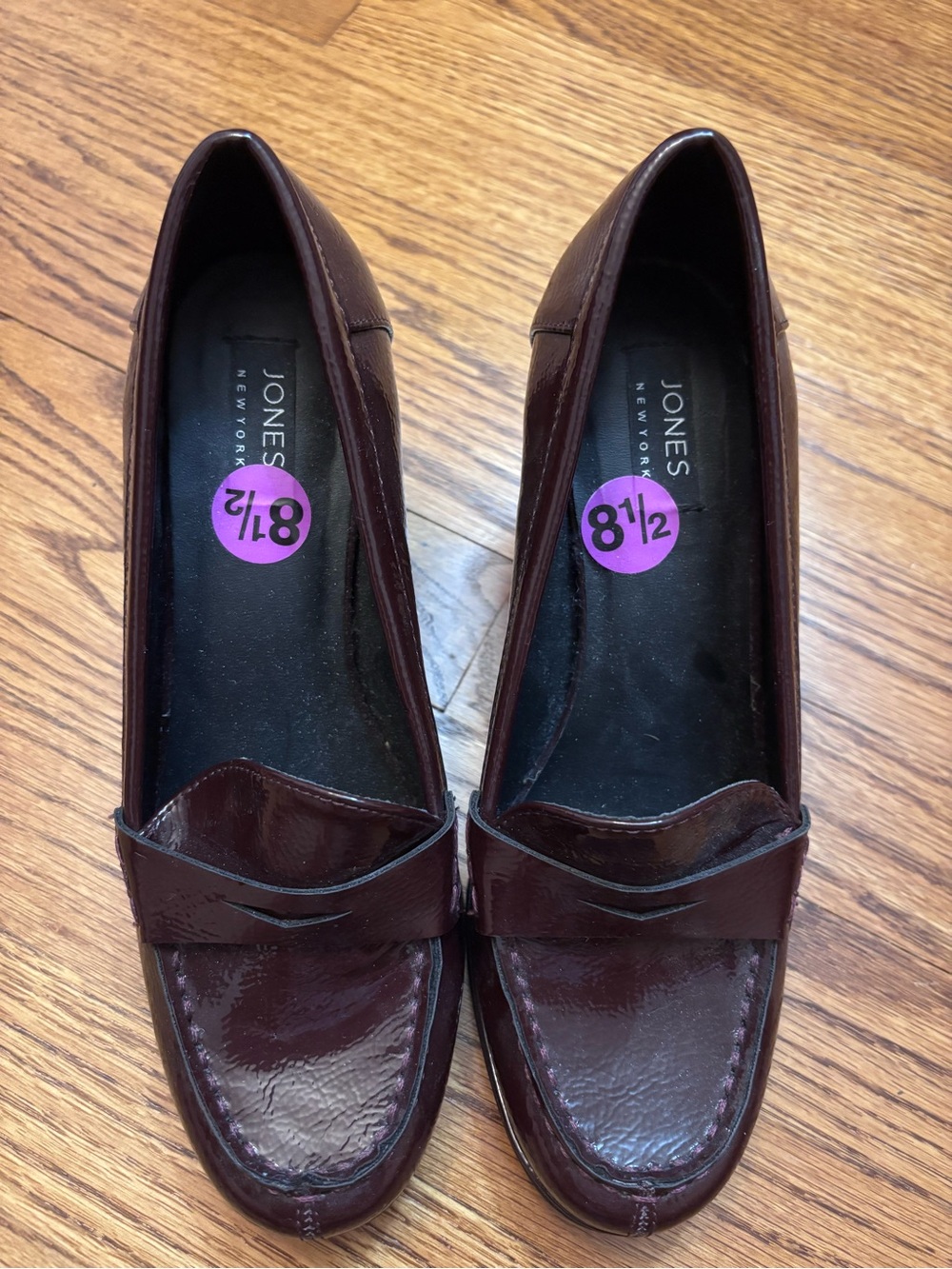 Jones New York Burgundy Patent Penny Loafers